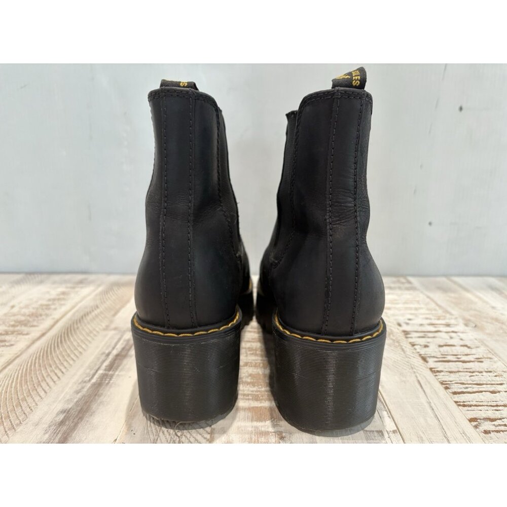 Dr. Martens Docs Rometty Wyoming Black Platform Chelsea Ankle Boots Leather Sz 9 - Picture 6 of 8